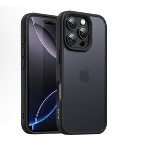 JETech Iphone 16 Pro Black Liquid Silicone Black Phone Case